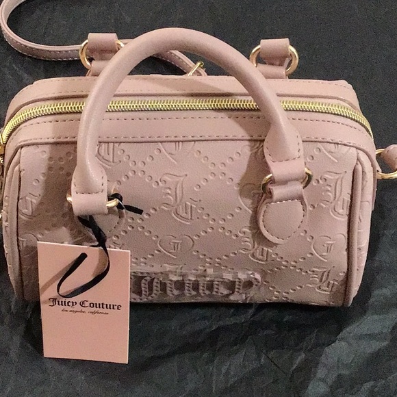 Juicy Couture light dusty pink mini satchel purse with adjustable strap. JC logo - Picture 1 of 6